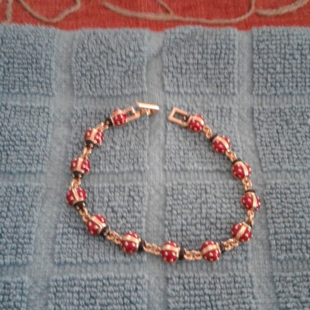 Ladybug bracelet...signed Joan Rivers